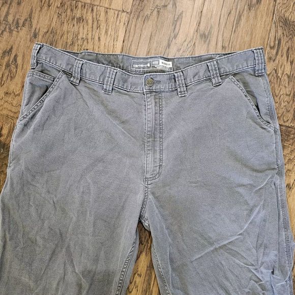 Carhartt Relaxed Fit Rugged Flex Jeans Size 44x32 Gray Canvas Work Utility - Picture 4 of 5
